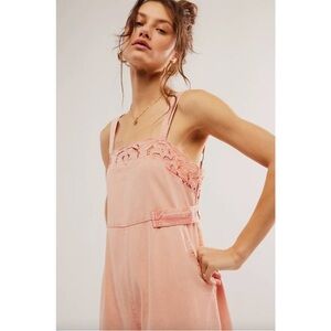 Free People Rose Embroidered Jumpsuit